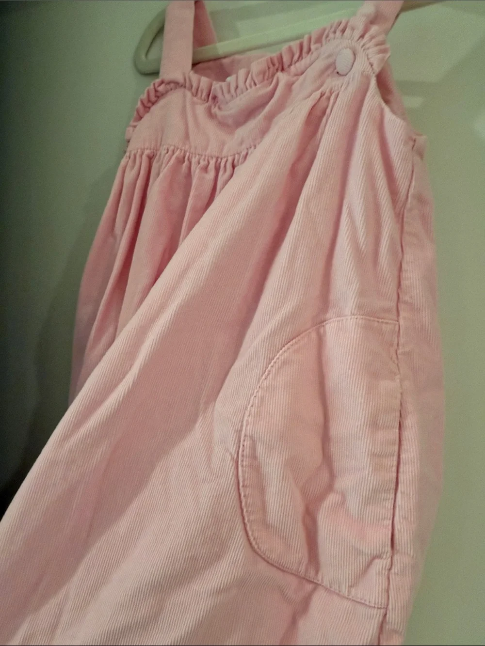 Little English Pink Corduroy Jumper with Ruffl